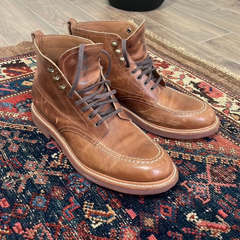 J. Crew Kenton Pacer Light Brown Leather Boots (Lightly Scuffed, worn 10x)